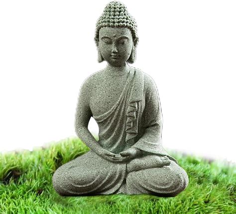 ZHENPIN Statua Di Buddha In Pietra Squisita Meditazione Home Acquario