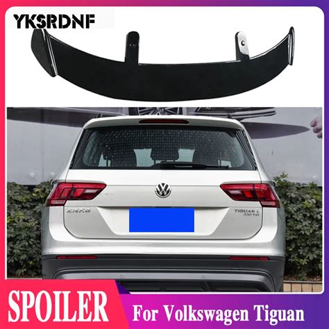 Use For 2010 2017 Vw Tiguan Spoiler Abs Plastic Carbon Fiber Look Hatchback Suv Roof Rear Wing