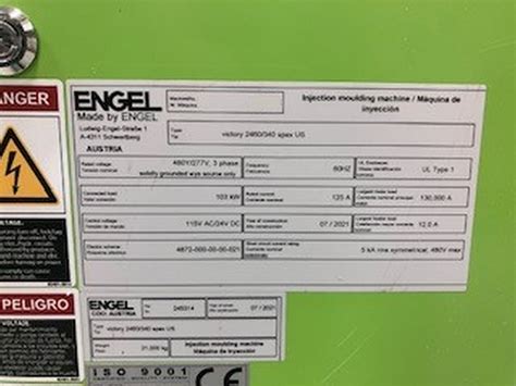 Used Engel Victory 2460 340 Spex US Injection Molding Machine 8075766