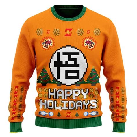 Dbz All I Want Is To Reach Over Ugly Christmas Sweater