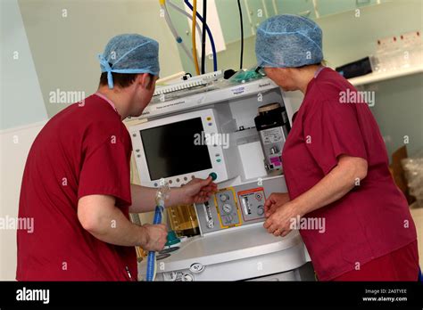 General Views Of Hospital Staff Going About Their Work At The Royal Sussex County Hospital In