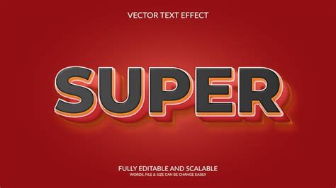 Modèle D effet De Texte Eps Vectoriel Entièrement Modifiable Super 3d