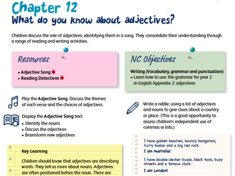 Adjectives Lesson Plan Song And Resources Teaching Resources