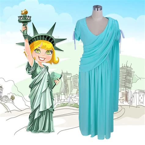 Plus Size Women Summer Dress Statue Of Liberty Goddess Cosplay Costume Sexy Chiffon Evening