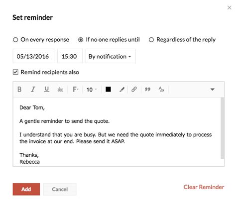 A Gentle Reminder Email Scrumps