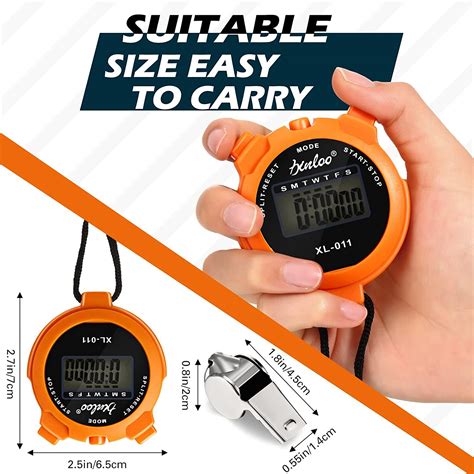 Digital Sport Stopwatch Timer with Stainless Steel Whistle Multi