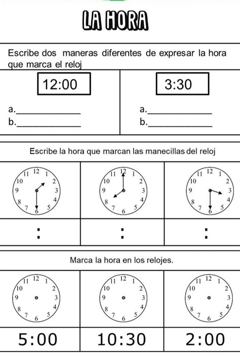 Escribe Dos Maneras Diferentes De Expresar La Hora Que Marca El Reloj