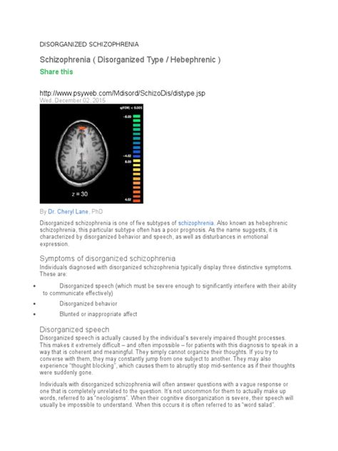 Disorganized Schizophrenia | Schizophrenia | Psychiatric Diagnosis