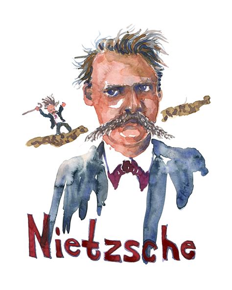 Watercolor Portrait Nietzsche Walking Philosopher Drawing By Frits