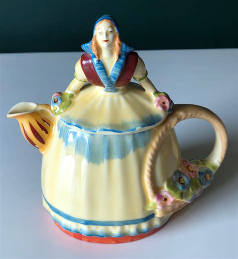 Antique Dutch Girl Teapot Royal Crown German Figural Teapot Etsy