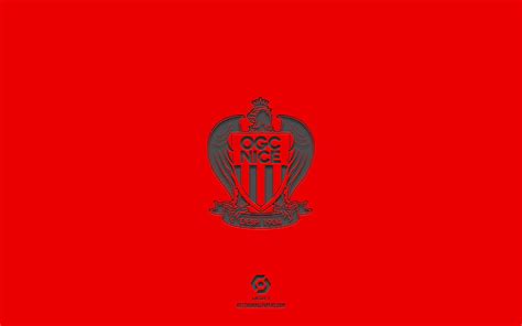 Ogc Nice Red Background French Football Team Ogc Nice Emblem Ligue