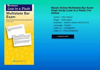 Ebook Online Multistate Bar Exam Flash Cards Law In A Flash For Online