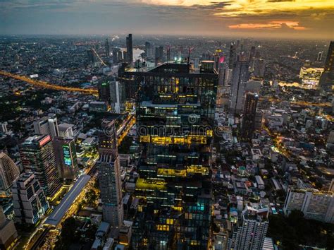 Aerial View Of King Power Mahanakhon Tower In Sathorn Silom Central