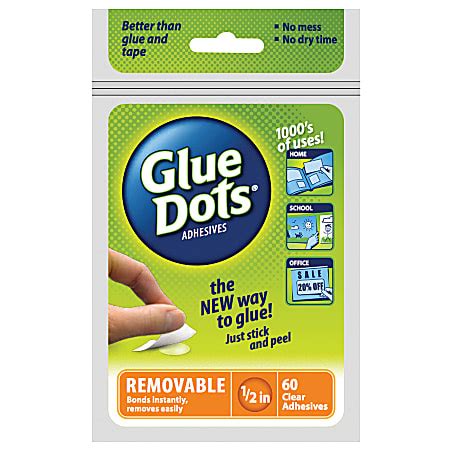 Removable Glue Dots Clear Pack Of 60 Office Depot