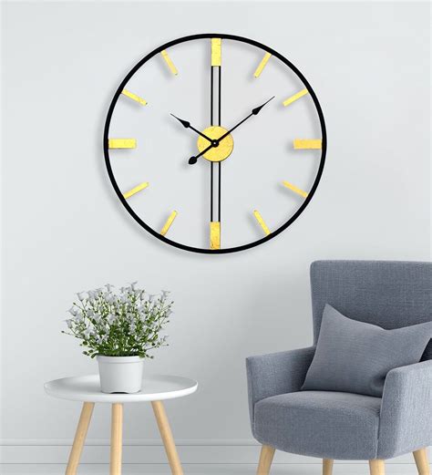 Buy Black Gold Metal Aesthetic Novelty Wall Clock At 15 OFF By