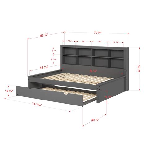 Bo Full Size Trundle Bed & Bookcase Headboard | Custom Kids Furniture