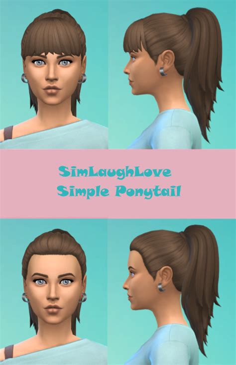 Simlaughlove Updated Hairs Part Three Simple Ponytail Child And Adult