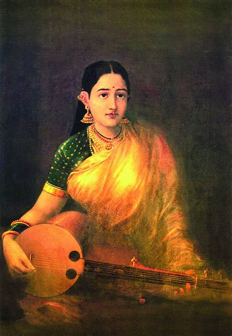 Raja Ravi Varma Paintings Lady With Swarbat Unframed Etsy