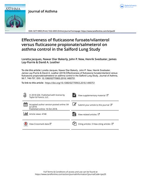 Pdf Effectiveness Of Fluticasone Furoate Vilanterol Versus Fluticasone Propionate Salmeterol