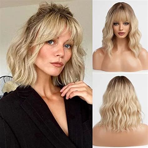 Amazon ALANHAIR Brown With Blonde Bob Wigs For Women Short Bob