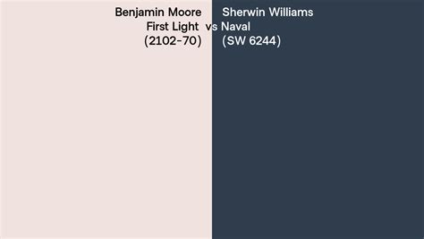 Benjamin Moore First Light 2102 70 Vs Sherwin Williams Naval SW 6244