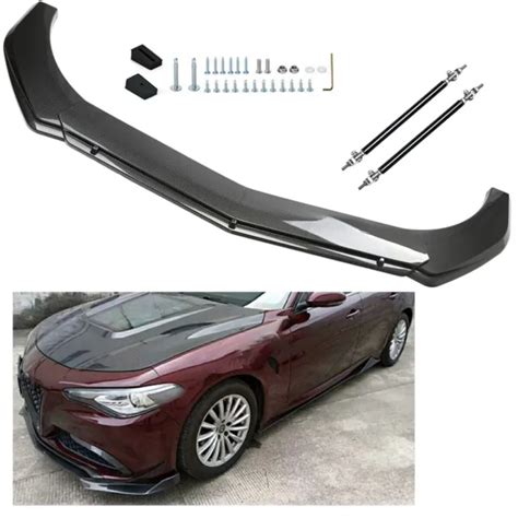 FRONT BUMPER LIP Spoiler For Alfa Romeo Giulia Splitter Strut Rods