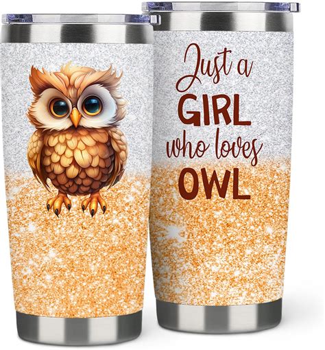 Pininerr Owl Tumbler For Girlsowl Coffee Cup Double Wall Stainless Steel Vacuum