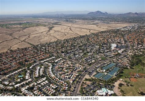 Suburbs Scottsdale Arizona Meet Salt River Stock Photo