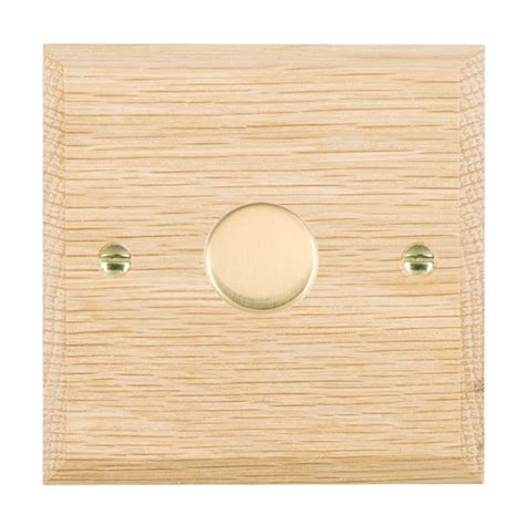 Hamilton Woods Chamfered Light Oak 1 Gang 400W 2 Way Push On Off Rotary