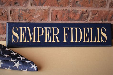 Semper Fi Semper Fidelis Wood Sign Fathers Day Gifts USMC Decor