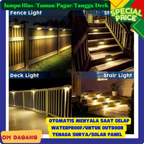 Promo Lampu Hias Pagar Taman Tangga Tenaga Surya Panel Solar Lampu