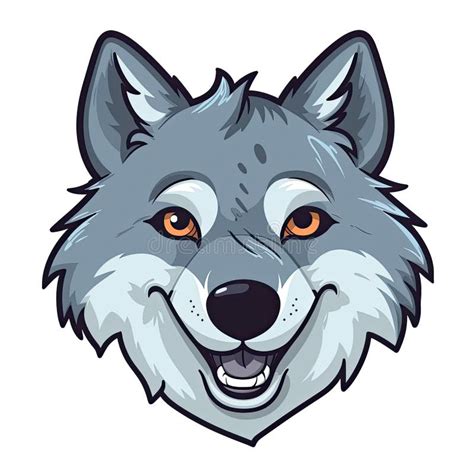 Happy Wolf Face Sticker on Isolated Tansparent Background, Png, Logo ...