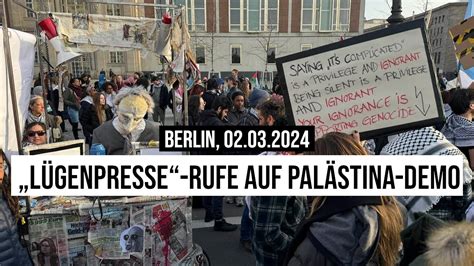 Berlin L Genpresse Rufe Auf Pal Stina Demo Vor