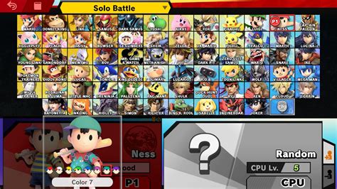 Select Skin Super Smash Bros Ultimate Interface In Game