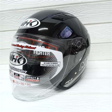 Jual Helm Nhk R Max Solid Black Glossy Original Nhk R Max Double