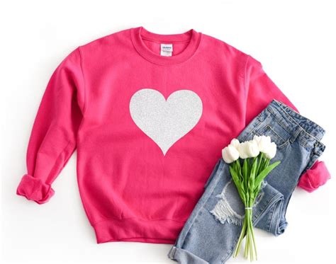 Glitter Heart Sweatshirt Valentines Day Shirt For Women Etsy