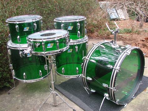 Ludwig Green Vistalite Big Beat Outfit With Super Rare Matching