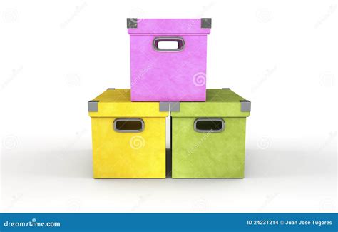 Three Boxes Stock Illustration Illustration Of Colors 24231214