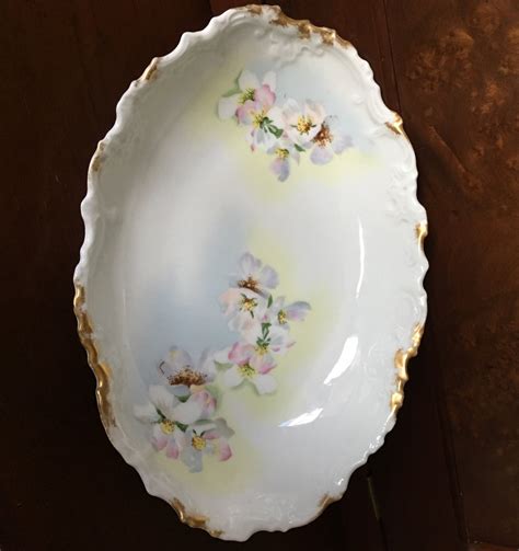 Antique Serving Bowl Z S Co Bavarian China Floral Porcelain