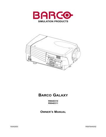 Barco Galaxy Projector User Manual | Manualzz