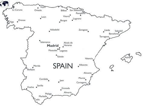 Printable Blank Spain Map With Outline Transparent Map PDF House