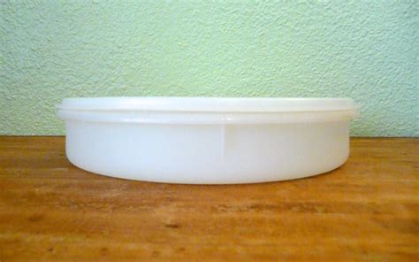 Large Round Shallow Tupperware Storage Container Etsy