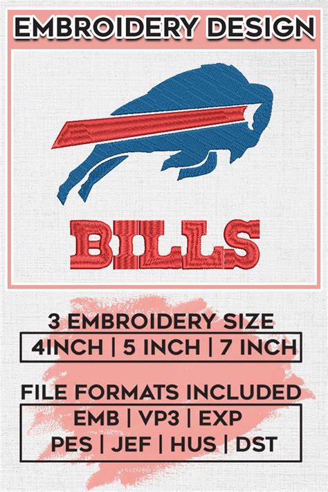 Buffalo Bills Football Embroidery Files Bills Nfl Logo Embroidery