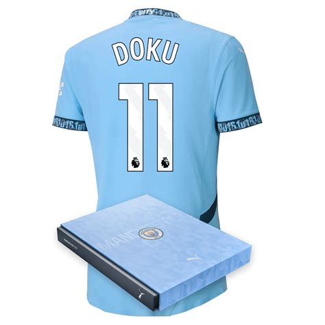 Manchester City Authentic Home Jersey 2024/25 with DOKU 11 printing in ...