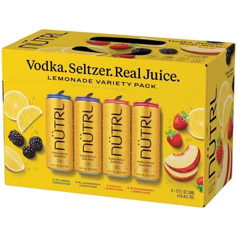 Nutrl Hard Seltzer Lemonade Variety 8pk 8 Pack Of 12 Oz Can