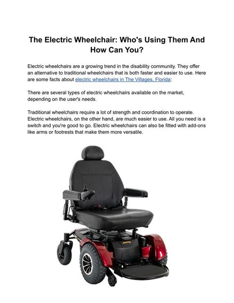 PPT - The Electric Wheelchair: Who's Using Them And How Can You? PowerPoint Presentation - ID ...