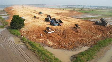 The Greatest Project Land Filling Up Bulldozers Pushing Clearing Dirt