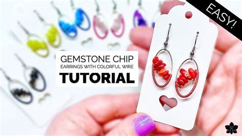 Easy Gemstone Chip Bead Colorful Wire Earrings Tutorial Youtube