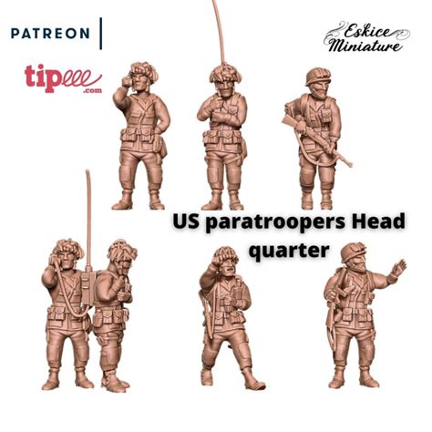 3D Printable BUNDLE WW2 US Paratroopers Infantry Detachment 28mm By