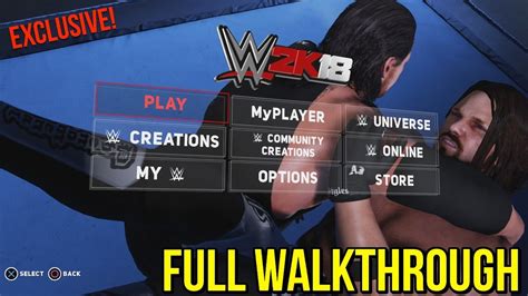 WWE 2K18 FULL MAIN MENU WALKTHROUGH All Options Balancing Start Up